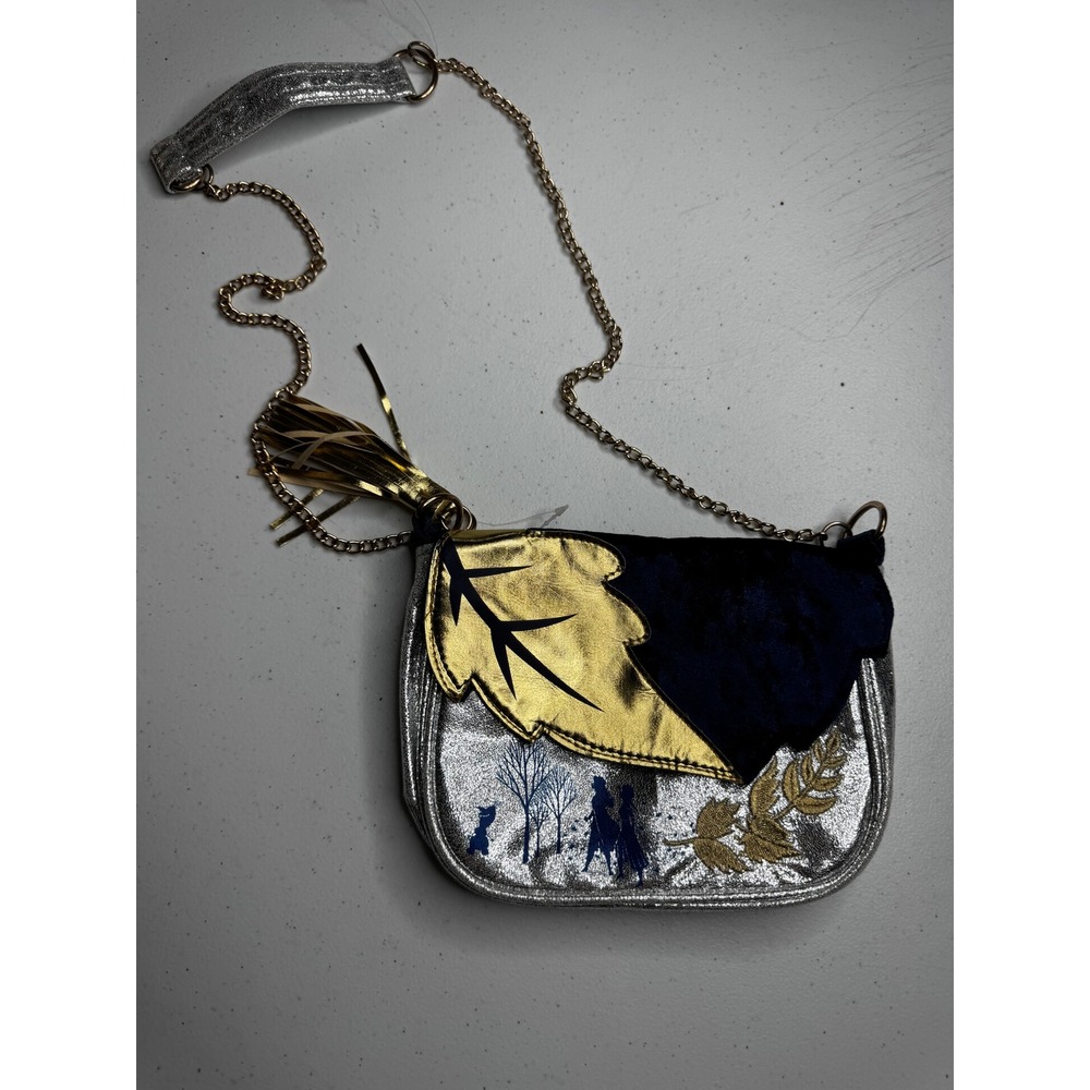 Disney Frozen 2 Kids Crossbody Bag Silver Gold Navy Blue‎ Anna Elsa Olaf Tassel
